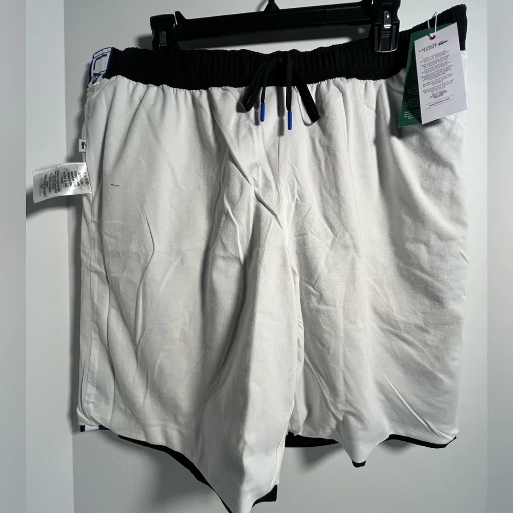 LACOSTE Athletic Pull-on Fully Lined Shorts w/side pockets & Logo Side Bands - Picture 12 of 16